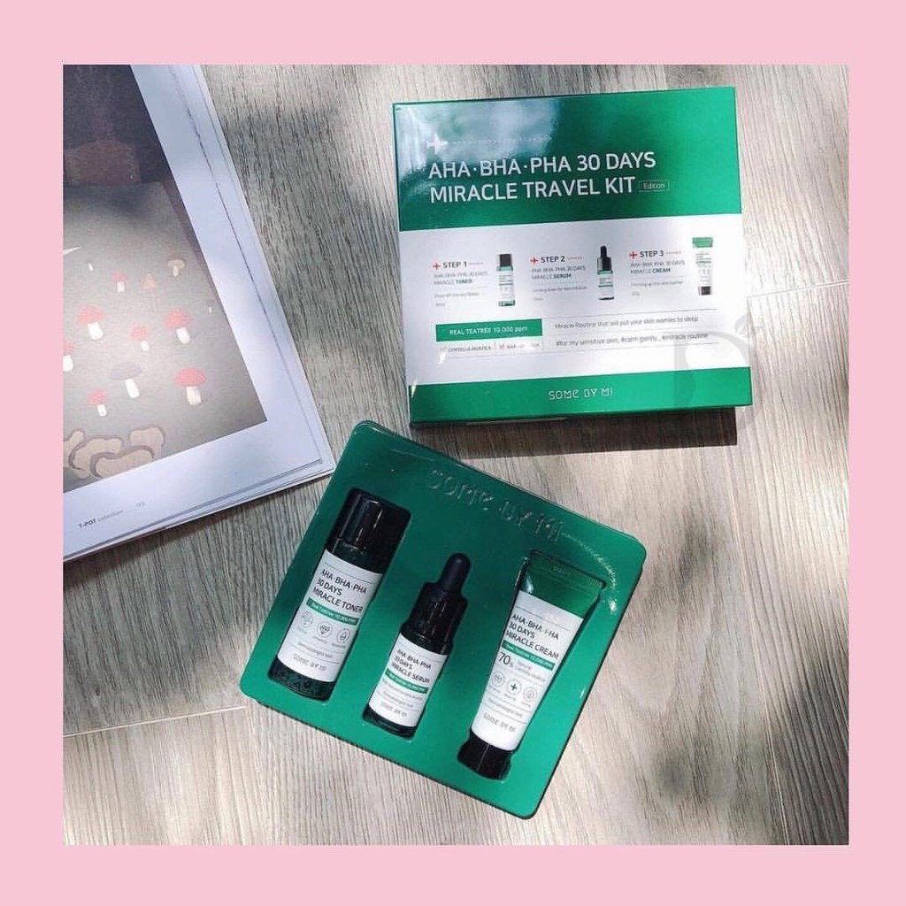 Set Mini 3 Món Giảm Mụn Some By Mi AHA- BHA-PHA 30 Days Miracle Travel Kit MTK3