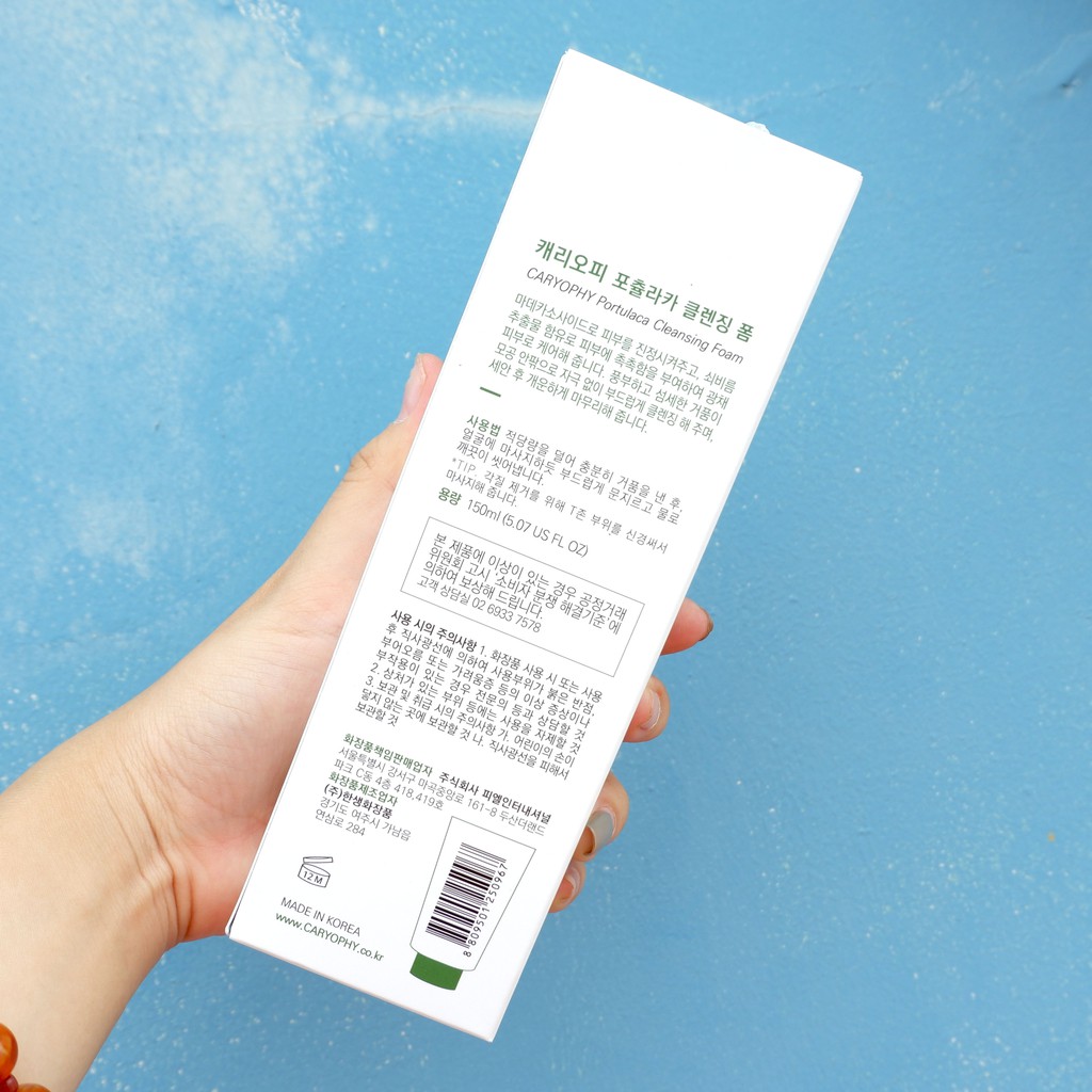 Sữa rửa mặt hỗ trợ ngăn ngừa mụn CARYOPHY PORTULACA CLEANSING FOAM 150ML NPP Shoptido | BigBuy360 - bigbuy360.vn