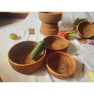 Rổ mây xiên tròn