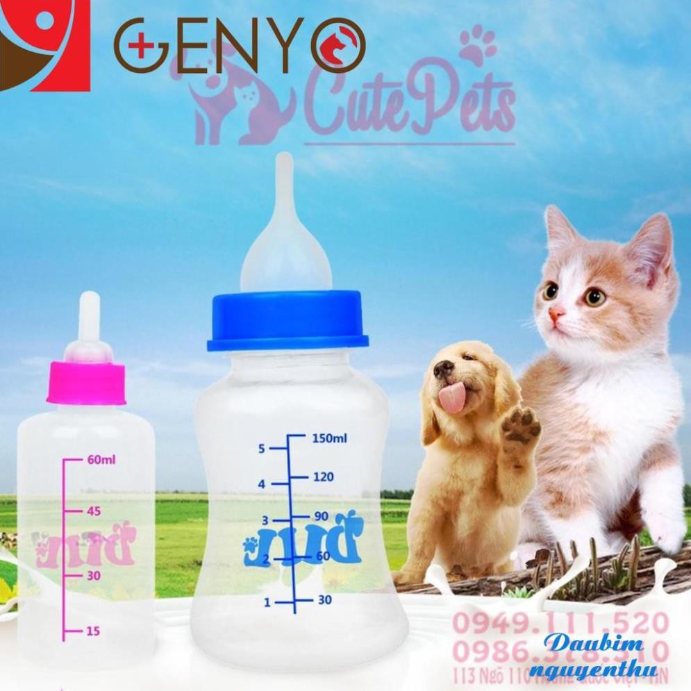 🍼 Bình sữa dành cho chó mèo con 150ml và 60ml - Genyo Phụ kiện thú cưng Pet shop hồ chí minh -YLDB