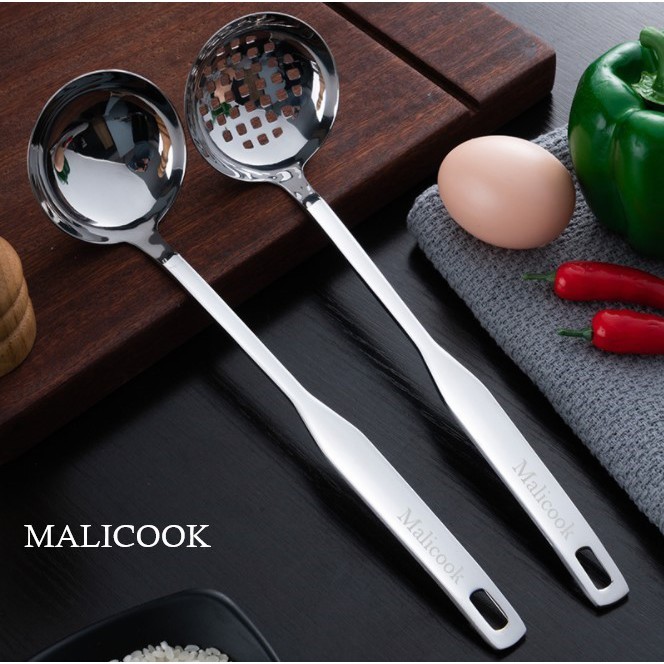 Muôi Canh, Lẩu Inox 304 Cao Cấp Malicook ( Muôi Thủng - Muôi Canh )[ XẢ KHO - FREESHIP]