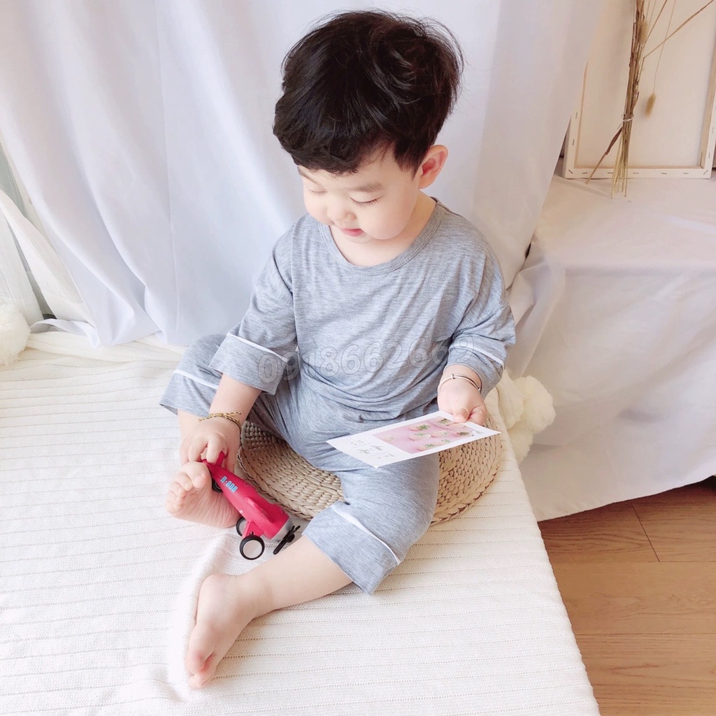 Bộ lạnh tay viền, bộ cộc bé trai bé gái size 5 -20 kg
