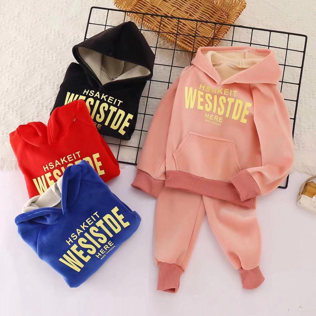 Bộ nỉ nhung có mũ bé trao, bé gái hàng quảng châu nhiều màu size 10-22kg