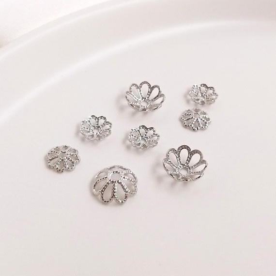 [CHR10] - Phụ kiện trang sức (DIY) - Gói 20 hạt Charm hoa 8 cánh bao ngăn cách hạt làm vòng cổ vòng tay