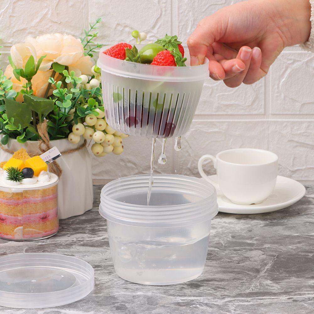 Hộp Đựng Hành Tỏi Gừng Hai Lớp Trong Suốt Thoát Nước Tiện Dụng Cho Nhà Bếp