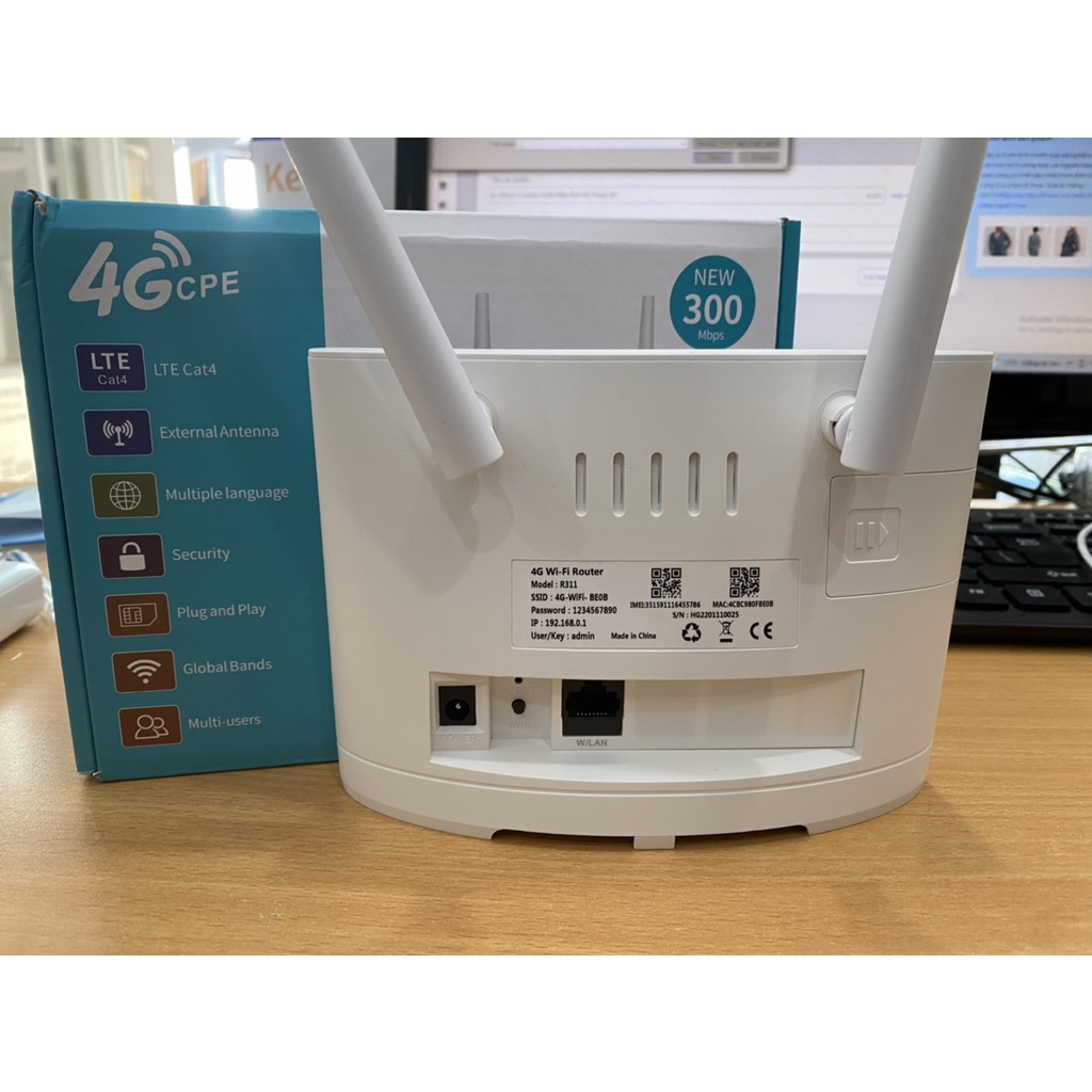 Bộ phát wifi 4G LTE R311-1 cổng lan lắp đặt cho văn phòng, camera,gia đình.SD 16 THIẾT BỊ