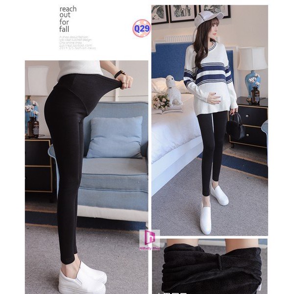 Quần legging bầu có chun rút mềm mại cho bà bầu (dưới 65kg)