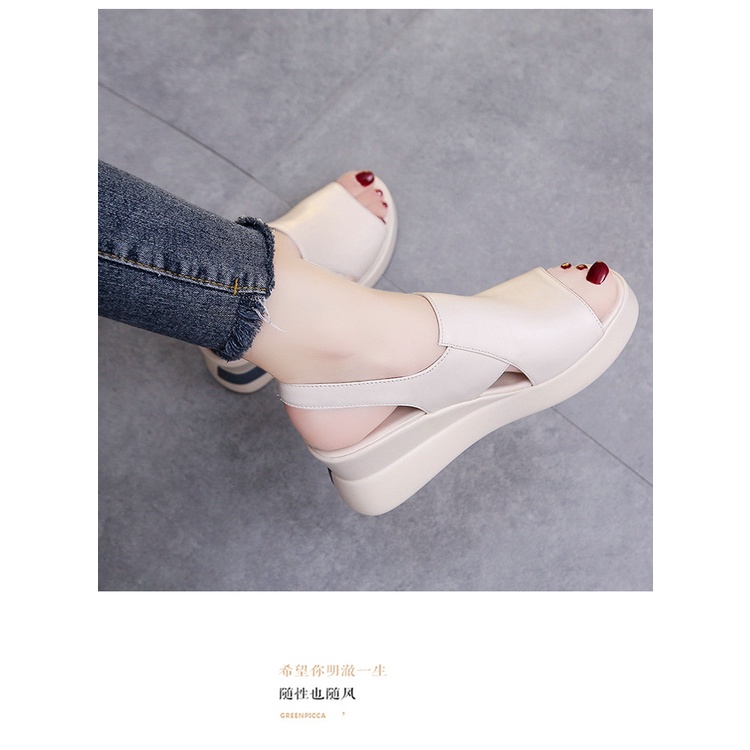 Giày Sandal Đế Xuồng Hở Ngón Cài Khóa Sau Lưng Thời Trang Dành Cho Nữ