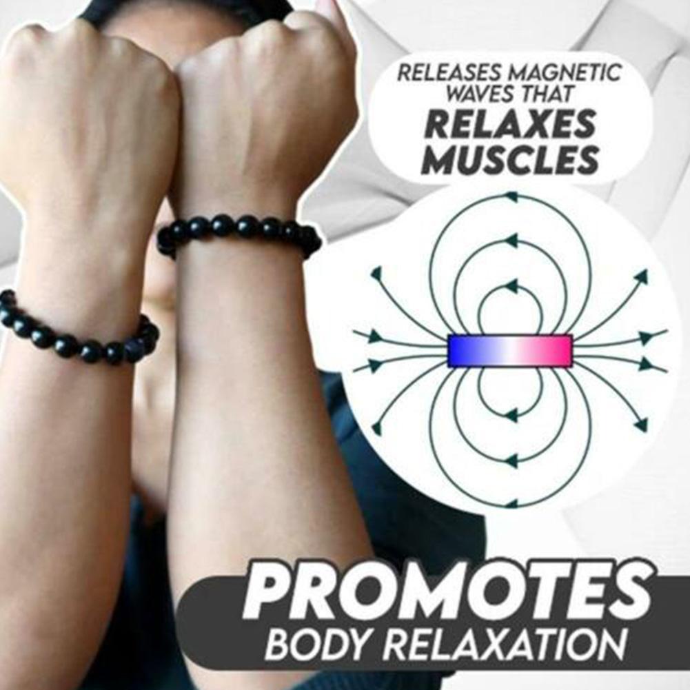 Vòng tay N4F2 chuỗi hạt đá obsidian màu đen