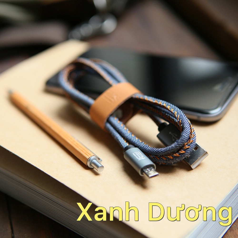 Cáp MicroUSB Maoxin bọc vài jean dài 1m