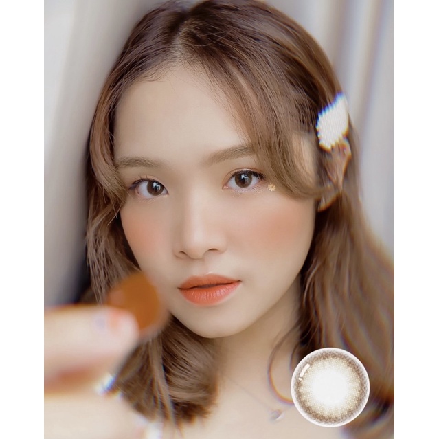 Lens cận nâu tự nhiên RARA BROWN, kính áp tròng Hàn Quốc chính hãng Olens 14mm, nâu caramel siêu êm 6 tháng