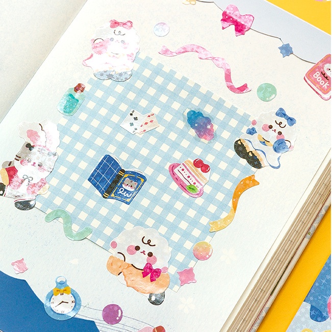 PeachMột miếng dán hình con hổ nhỏ xinh xắn dễ thương Dùng để trang trí tập ảnh nhật ký