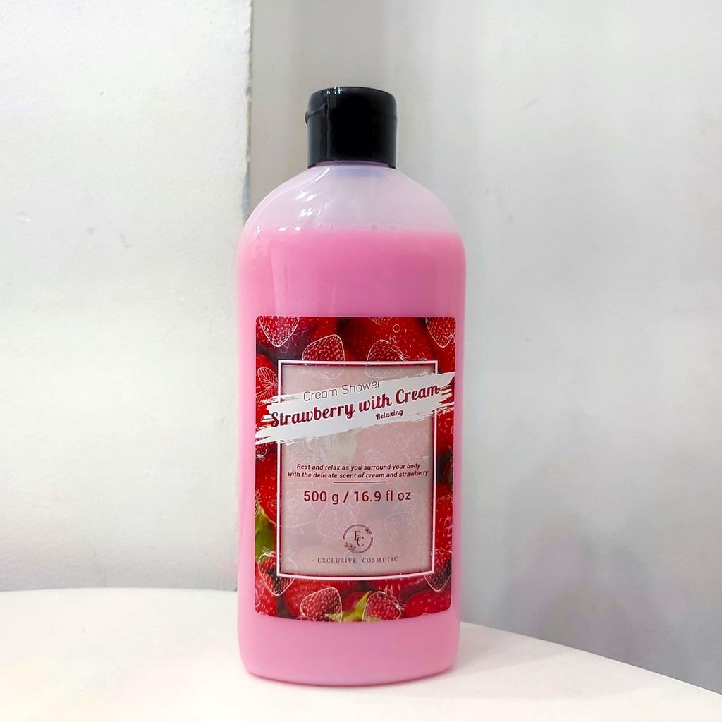 Combo Trắng Sáng Sạch Sâu Cho Body - Sữa Tắm Hương Trái Cây Exclusive Cosmetics 500g Và Tẩy Tế Bào Chết Quế Hồi 380g