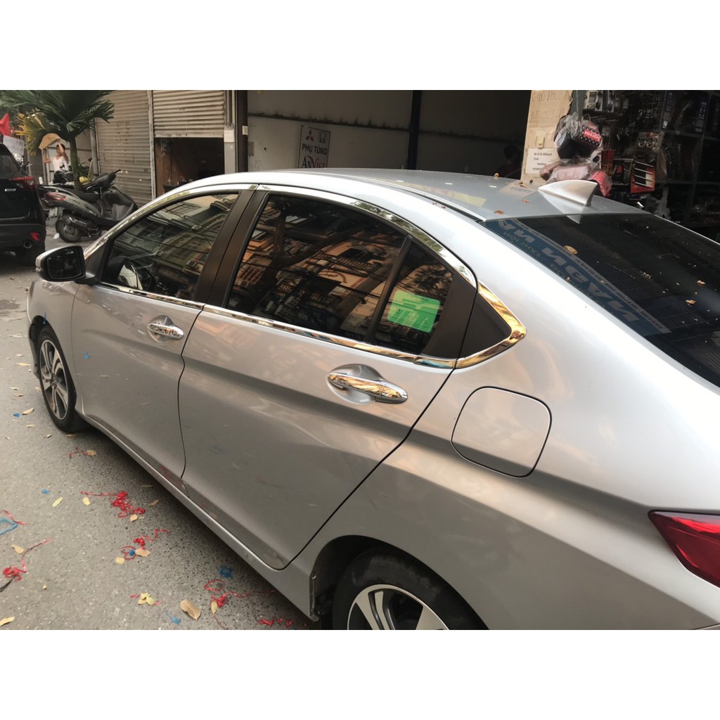 Viền Cong + Nẹp Chân Kính Xe Honda City 2021 Chất Liệu Inox Cao Cấp