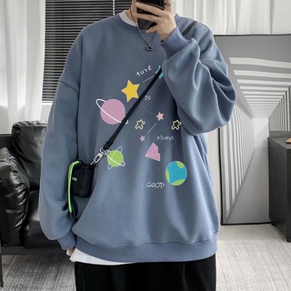 Áo Sweater Cổ Tròn Dáng Rộng Phong Cách Hàn Quốc Cho Nam Giới