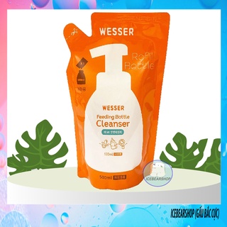 Nước Rửa Bình Sữa Wesser, Dung Dịch Rửa Bình Và Trái Cây, Không Paraben Dạng Túi 500ml