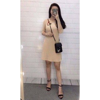 Đầm xòe len gân F21