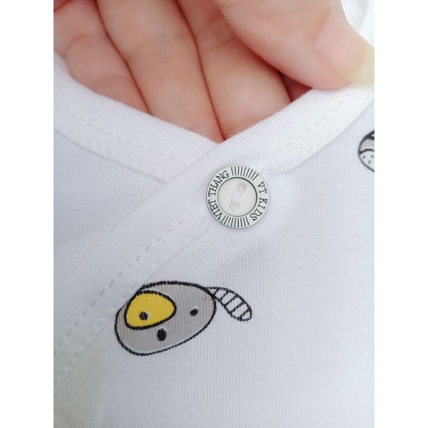 Áo Sơ Sinh Dài Tay Cài Lệch VT Kids Chất thun lạnh Siêu Mềm Mịn Cho Bé Trai Bé Gái