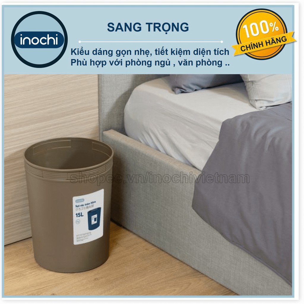 [Tặng Quà]Thùng rác Mini -thông minh Nhựa Tròn Inochi 5 10 15 Lít Làm Sọt Rác Văn Phòng, Khách Sạn SR10L