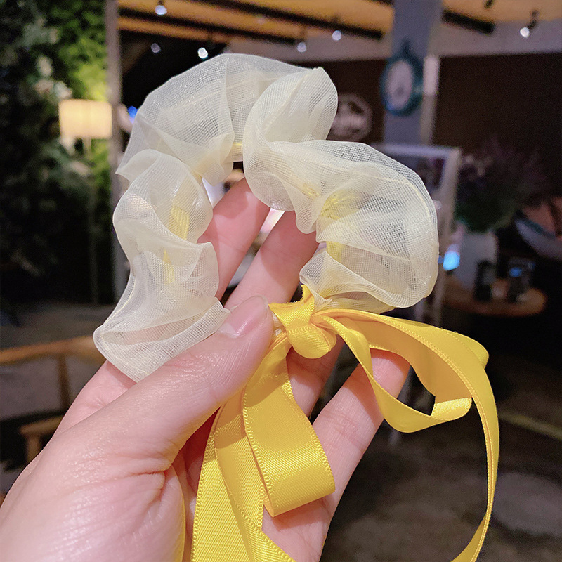 Dây buộc tóc nữ đính nơ ruy băng nhiều màu sắc xinh xắn