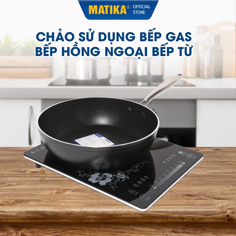 [Mã BMBAU300 giảm 10% đơn 499K] Chảo Chống Dính Đáy Từ MATIKA Sâu Lòng Size 30CM MTK-SP1630