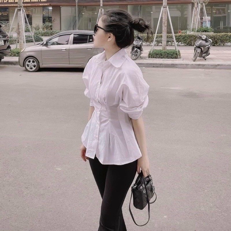Áo sơ mi nữ bigsize ngoại cở tay cánh dơi phong cách hàn quốc, công sở