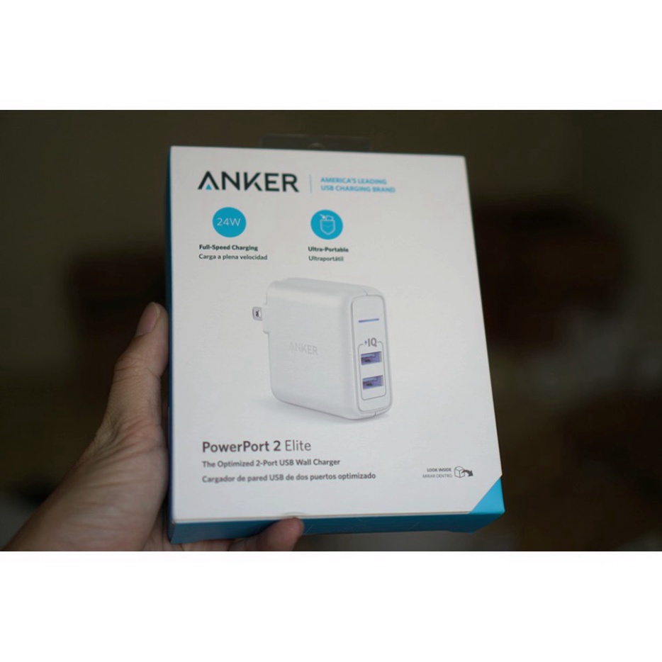 NGÀY SALE Sạc Anker 2 cổng, 24w - PowerPort 2 Elite, 24w - A2023 - Hàng xách tay  HOT