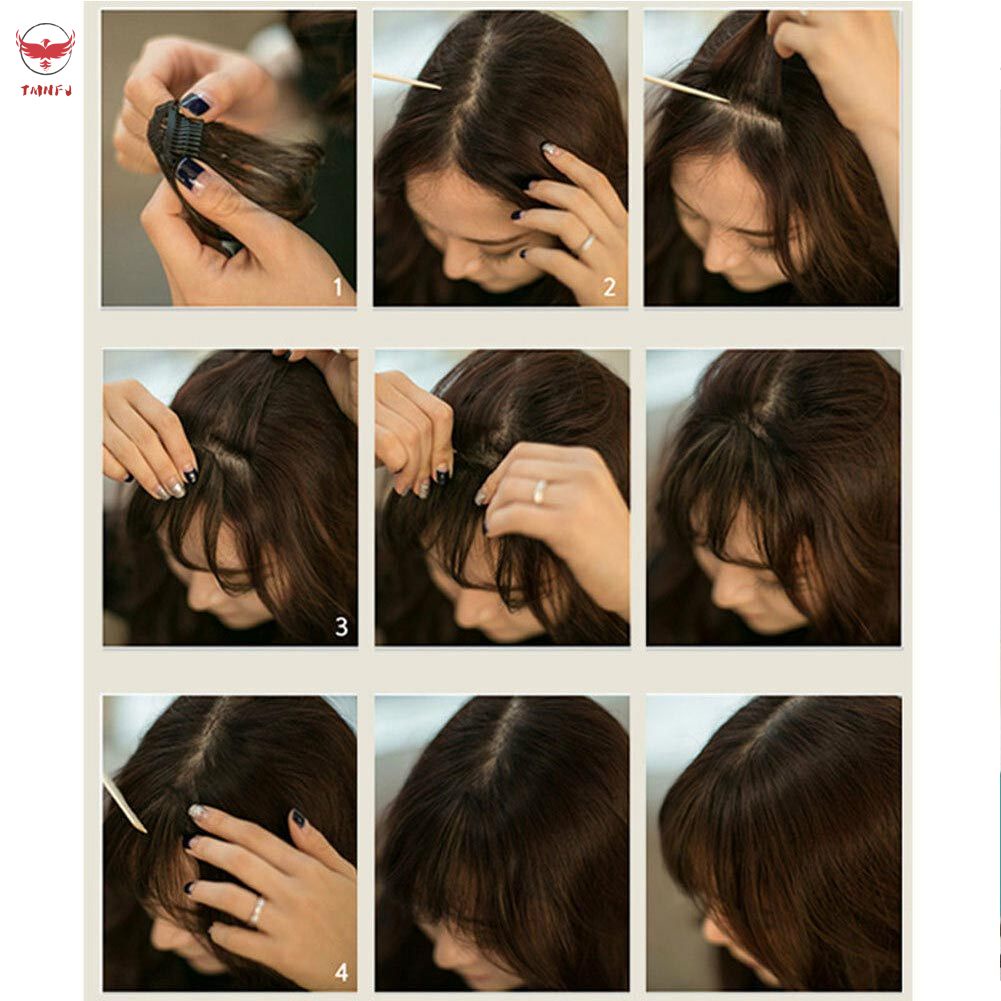Tóc Mái Giả Kẹp Không Đường May Mỏng Nhẹ Cho Nữ