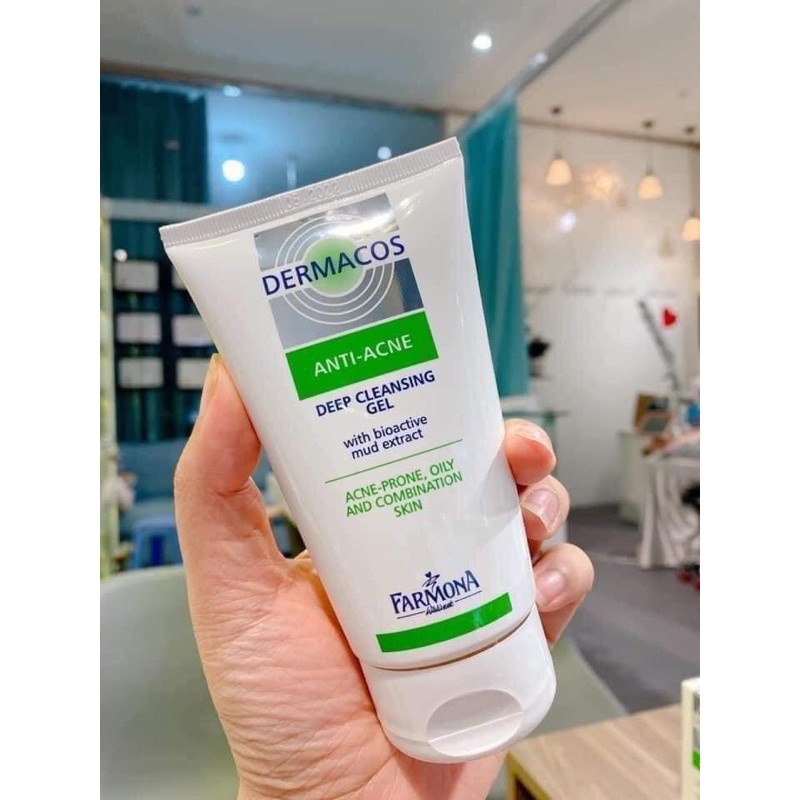 [ Dermacos ] Sản Phẩm Dành Cho Da Dầu Mụn Farmona Dermacos Anti-Acne Sữa rửa mặt, gel chấm mụn, kem dưỡng kiềm dầu.