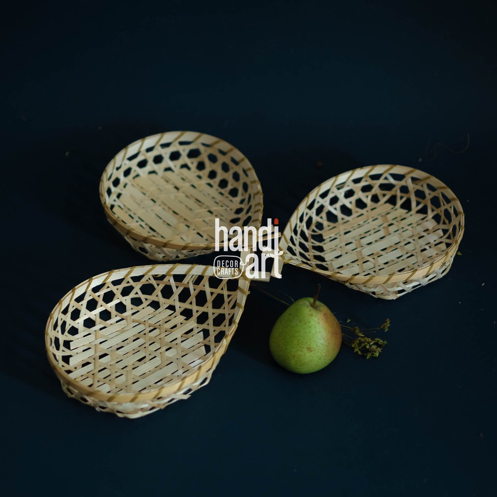 Khay tre đan hình con cá - Khay tre trang trí -  Woven bamboo tray