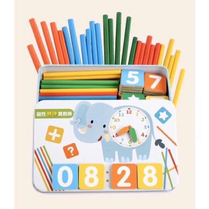 Hộp que tính nam châm hình voi