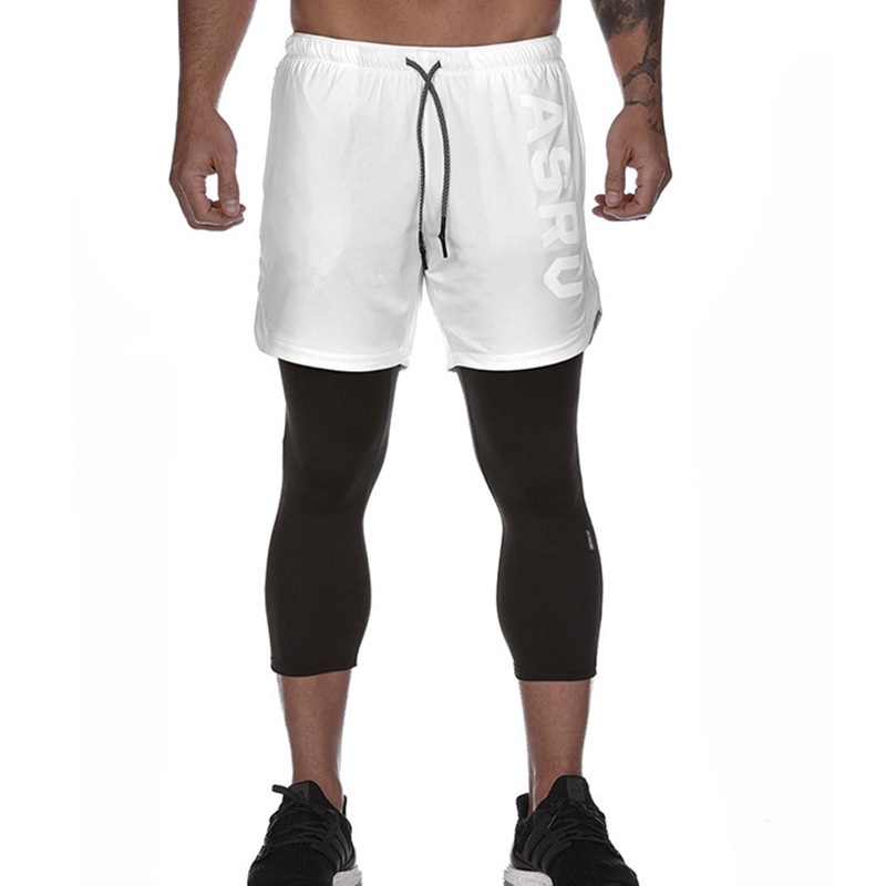 『GYMen』 Quần short thể thao nam  thoải mái  chạy bộ   tập thể dục  quần bóng rổ  rộng rãi  cỡ lớn  ngoài trời   huấn luyện  hút mồ hôi  quần 2 lớp