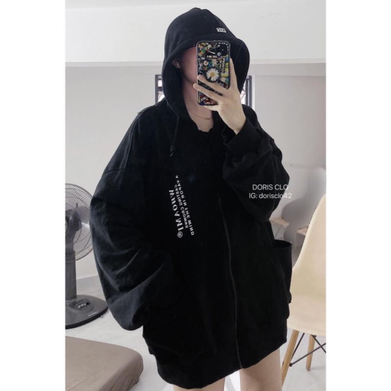 Áo Khoác Hoodie Nỉ Ngoại Khoá Kéo, Unisex Form Rộng Tay Bồng Siêu Hot ( Kèm Ảnh Thật)