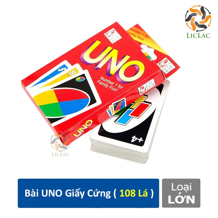 [Mã 12LSSALE giảm 100% đơn 50k] Bài UNO cơ bản 108 lá Loại Tốt Giấy Cứng - LICLAC