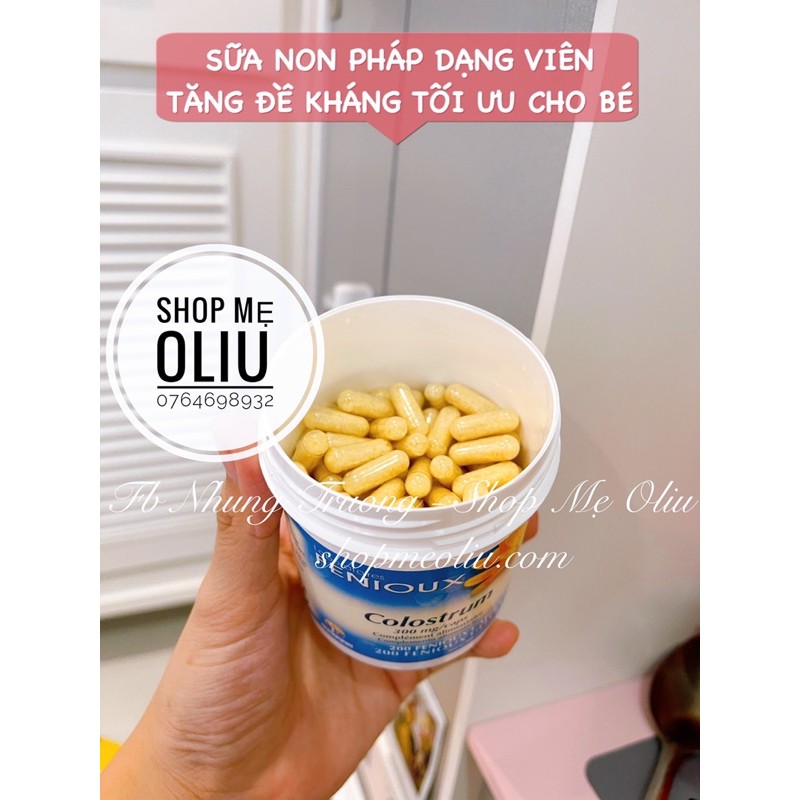 Sữa non Pháp Fenioux Colostrum hộp 200 viên date 8/2024