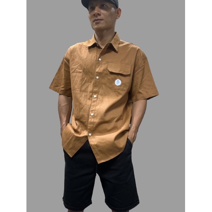 Áo Sơ Mi Kaki HOME Tay Ngắn 1 túi Cổ Điển, Phong Cách unisex 1HT