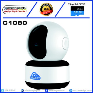 [ TẶNG THẺ NHỚ 32G ]Camera wifi 360 Vitacam C1080 Full HD 1080P chuẩn H265X chuyển động theo người