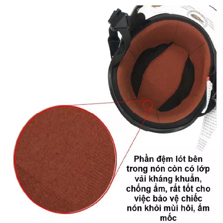 Mũ bảo hiểm 1/2 GRS dành cho nam nữ - Màu Đen