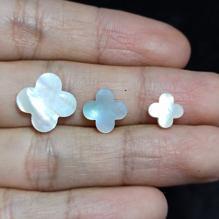Mặt Lắc Tay, Mặt Nhẫn Cỏ 4 Lá Chữ Thập TUDO size 8-10-13mm