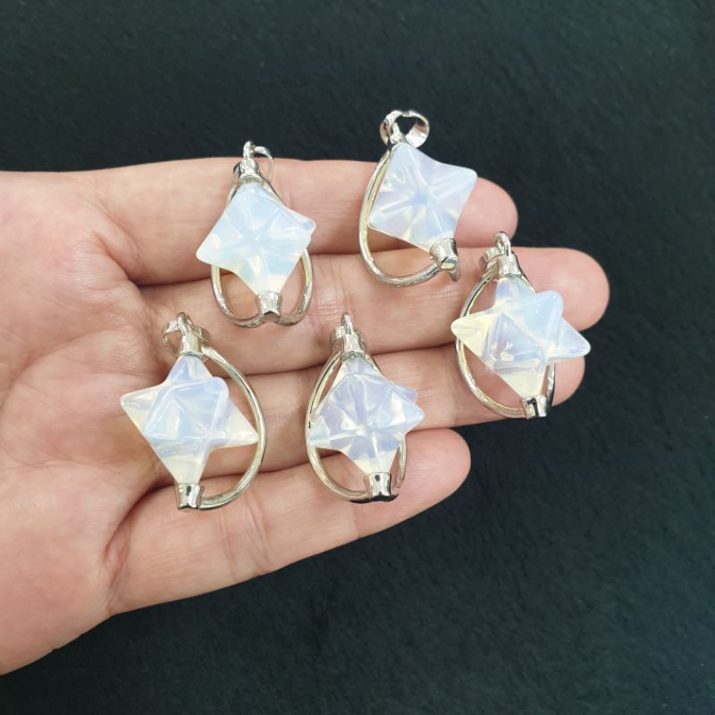 Mặt dây chuyền đá Merkaba Opalite tổng hợp 250 Baht mỗi chiếc