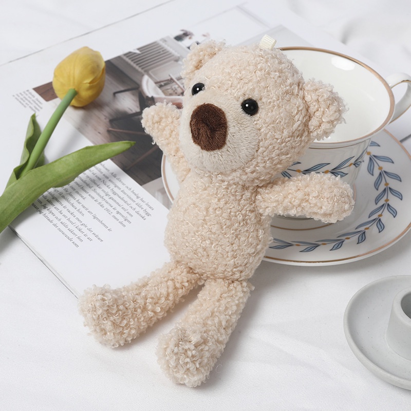 Gấu Nhồi Bông Chân Dài 20CM Mềm Mại Trang Trí Túi Xách / Quà Sinh Nhật Cho Bé