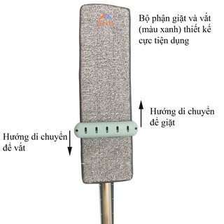 Cây lau nhà tự vắt thông minh 360 độ cao cấp , chổi lau nhà tự vắt không cần thùng lau nhà - Mã 12x42