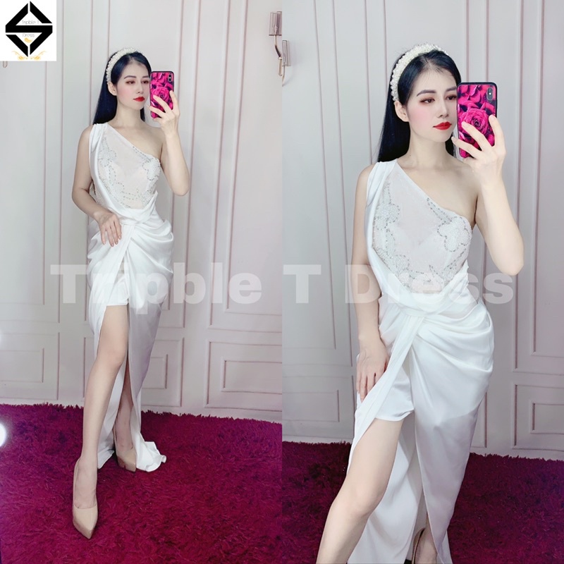 Đầm body dự tiệc kết cườm hoạ tiết hoa sang trọng TRIPBLE T DRESS - size M/L -MS188Y