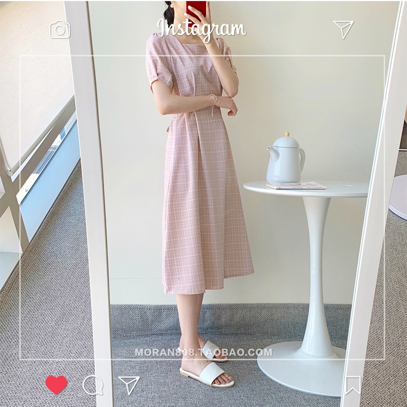 [Mã WASTMAY giảm 15% tối đa 30K đơn 150K] (HÀNG SẴN) Váy xòe kẻ sọc tay phồng cổ vuông tiểu thư MORAN Dress | BigBuy360 - bigbuy360.vn