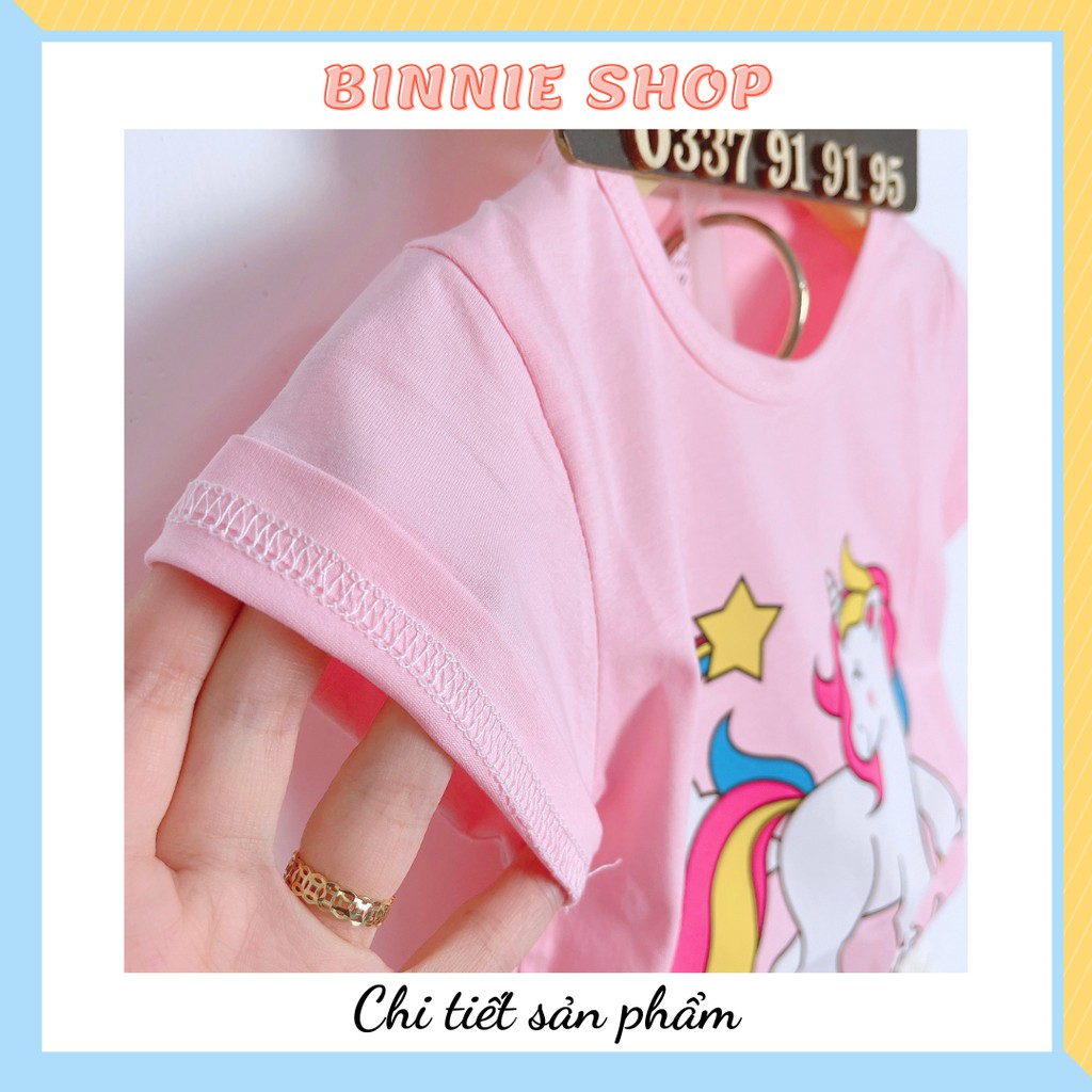 Đồ bộ bé gái quảng châu xuất hàn Quần áo trẻ em BINNIE SHOP chất thun cotton cho bé gái từ 7-15kg (0-3 tuổi) BGN2