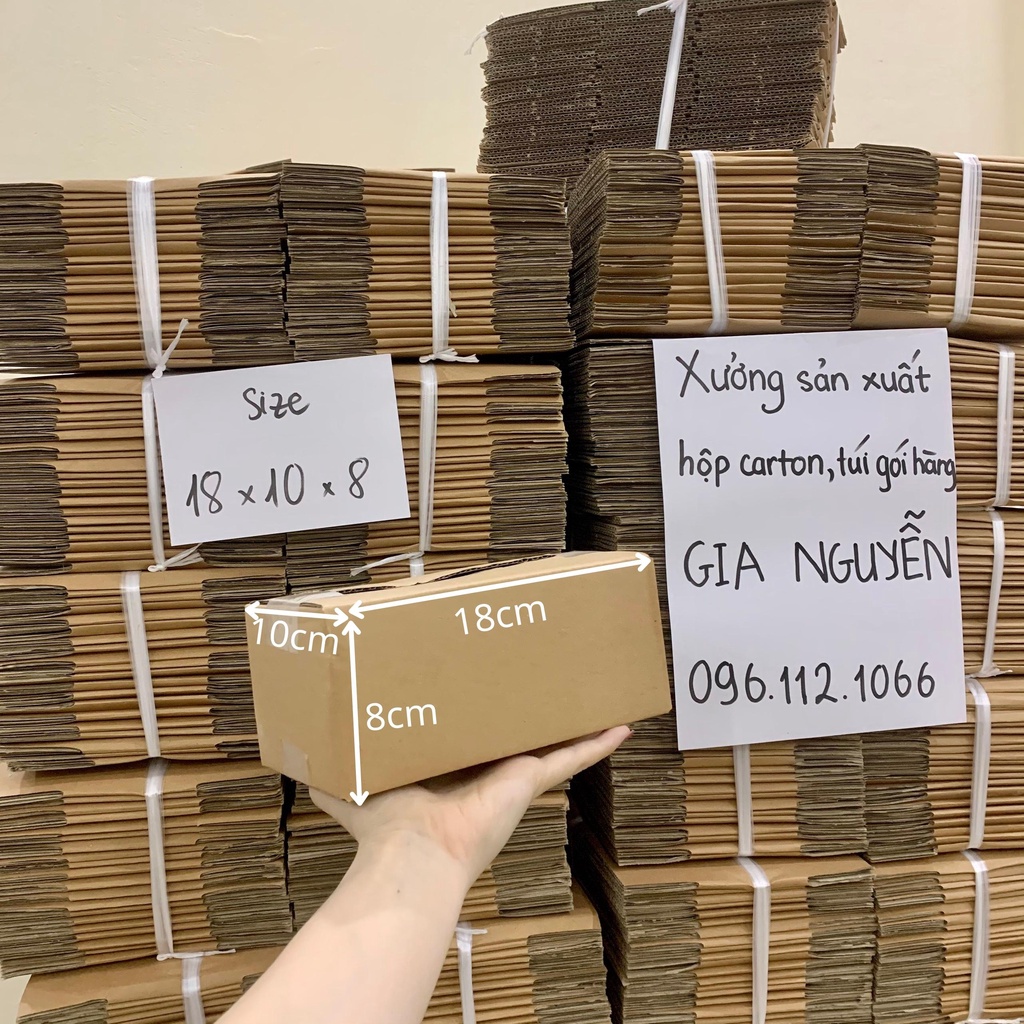 set 20 hộp carton gói hàng 18x10x8 dùng đóng gói phụ kiện, ốp điện thoại, điện thoại Gia Nguyễn