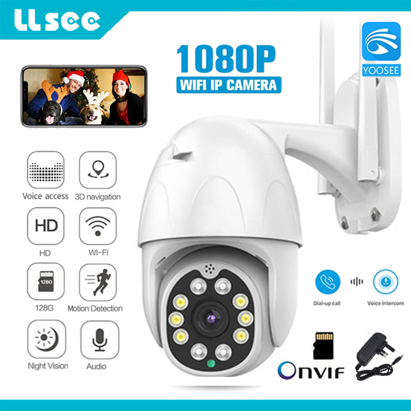 LLSEE YOOsee CCTV 1080P PTZ Dome Camera Auto Wireless Tracking Wifi IP Camera Speed Dome Pan Tilt 4.0X Digital Zoom with Two Way Audio Surveillance cameras monitor Outdoor Wifi Câmera Ip 1080 P Câmera