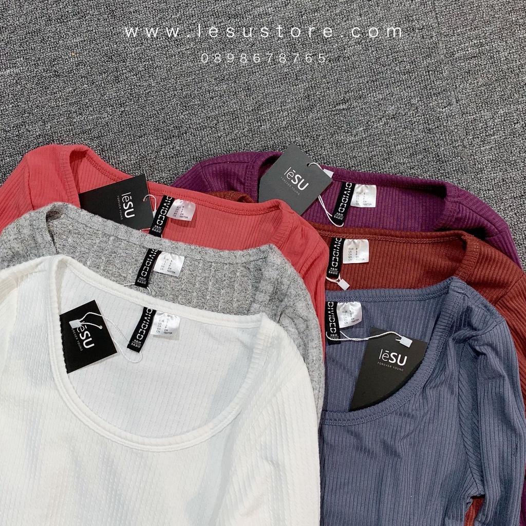 ẢNH TỰ CHỤP Áo croptop thun trơn cổ tròn tay dài