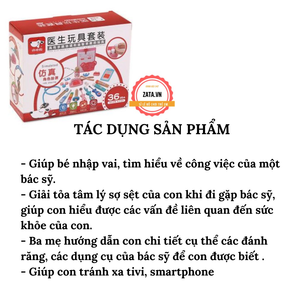 BỘ ĐỒ CHƠI BÁC SĨ BẰNG GỖ LOẠI 1