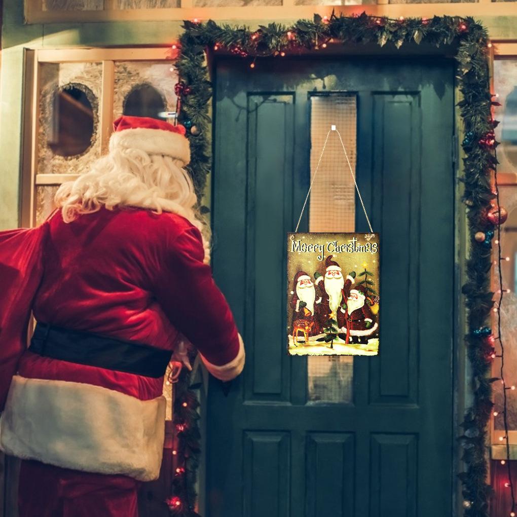 Phụ Kiện Trang Trí Giáng Sinh / Năm Mới 2022 Bằng Gỗ Tự Nhiên Navidad 2021